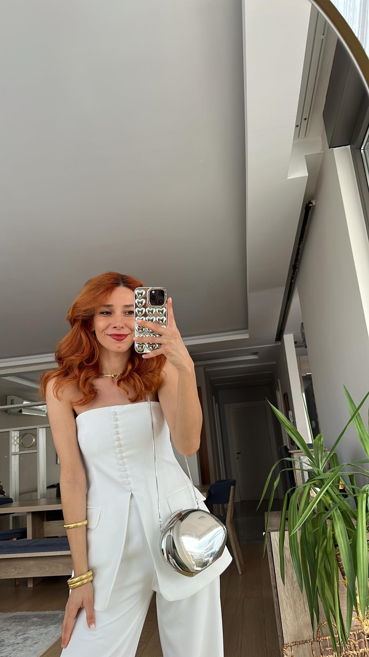 BEYAZ STRAPLEZ TAKIM