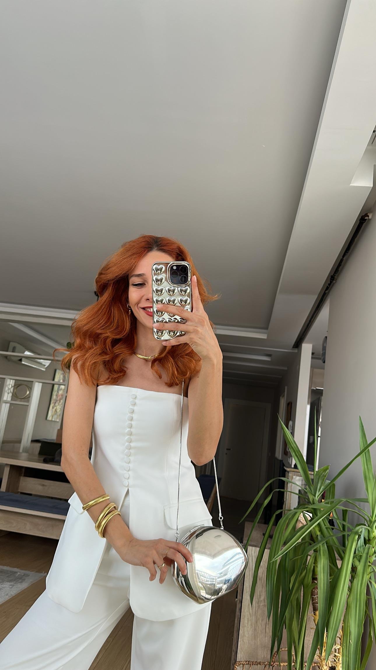 BEYAZ STRAPLEZ TAKIM