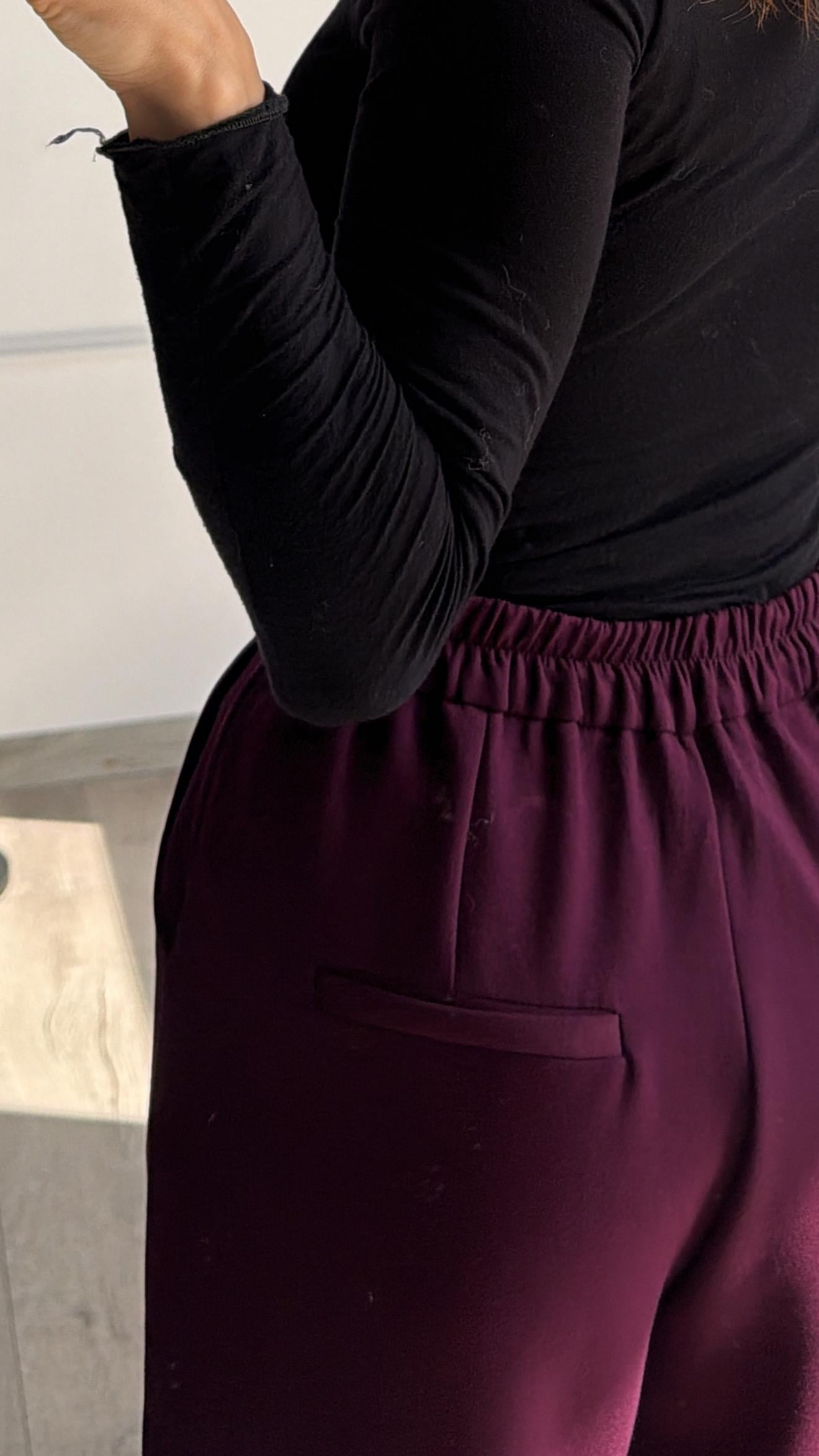 Beymn Mürdüm  Bilek Çıtçıtlı Modal Pantolon 