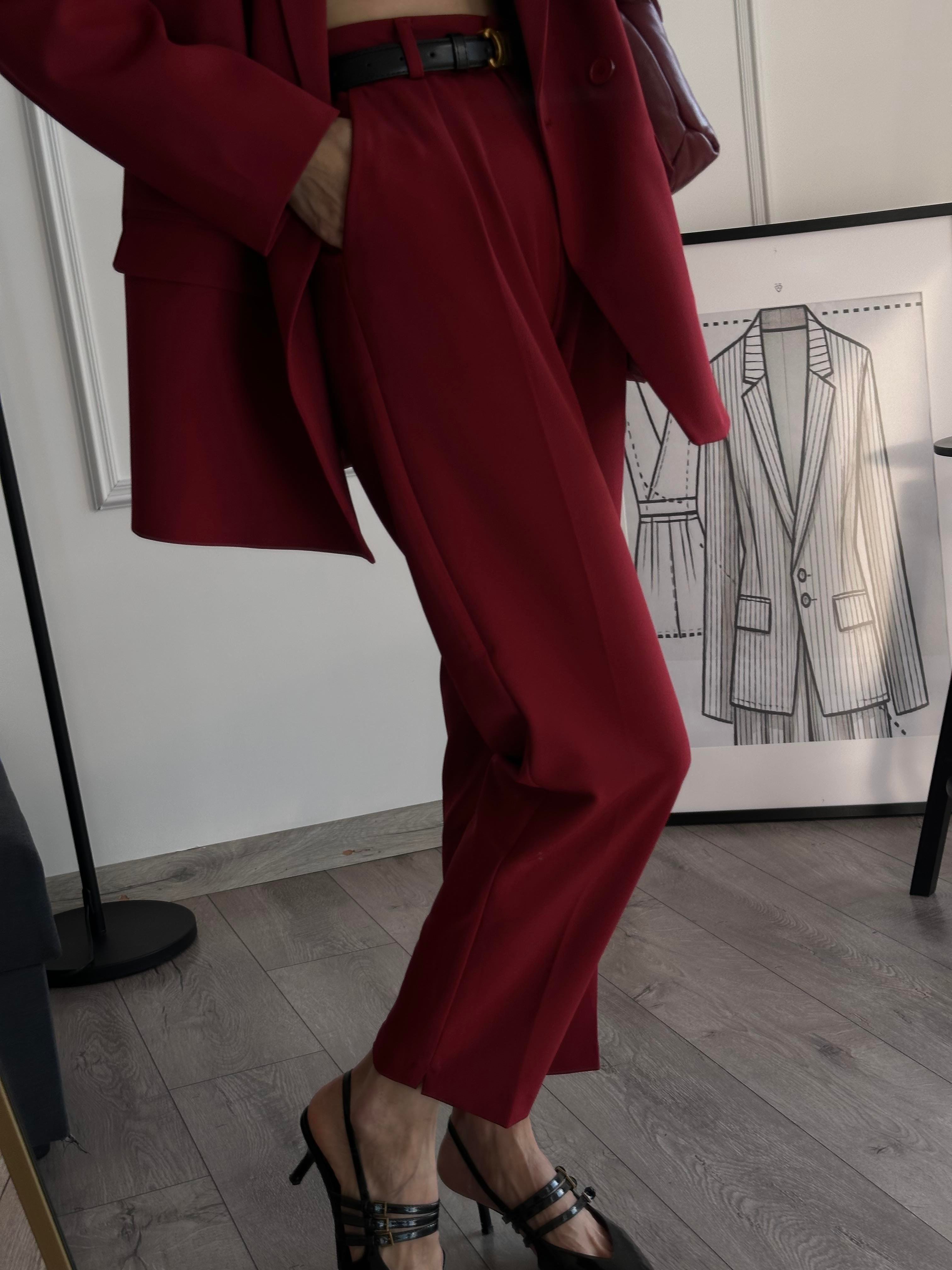 BORDO BORU PAÇA ASTARLI CEKET TAKIM ELBİSE