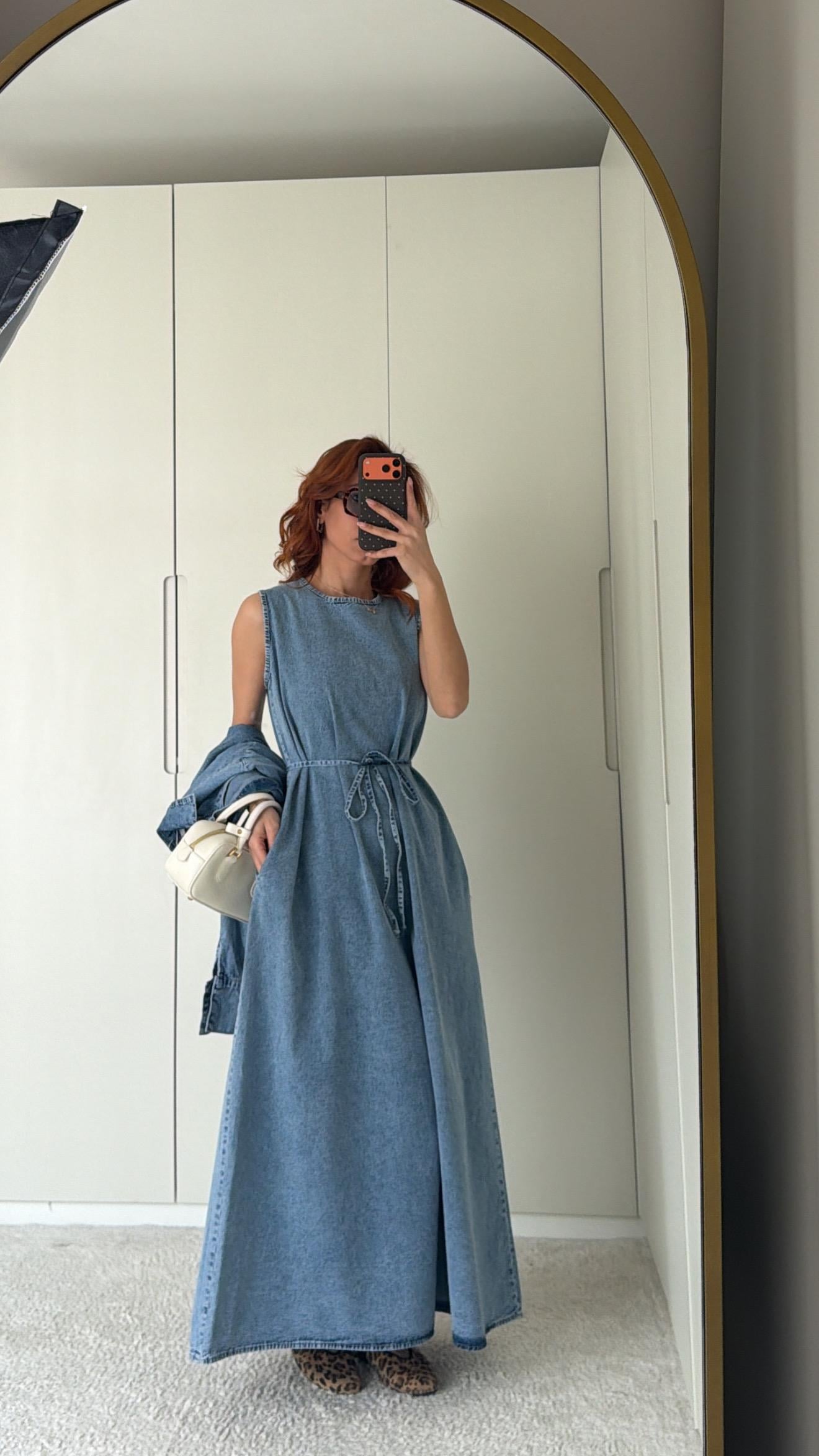 Denim Ceket Elbise Takım 