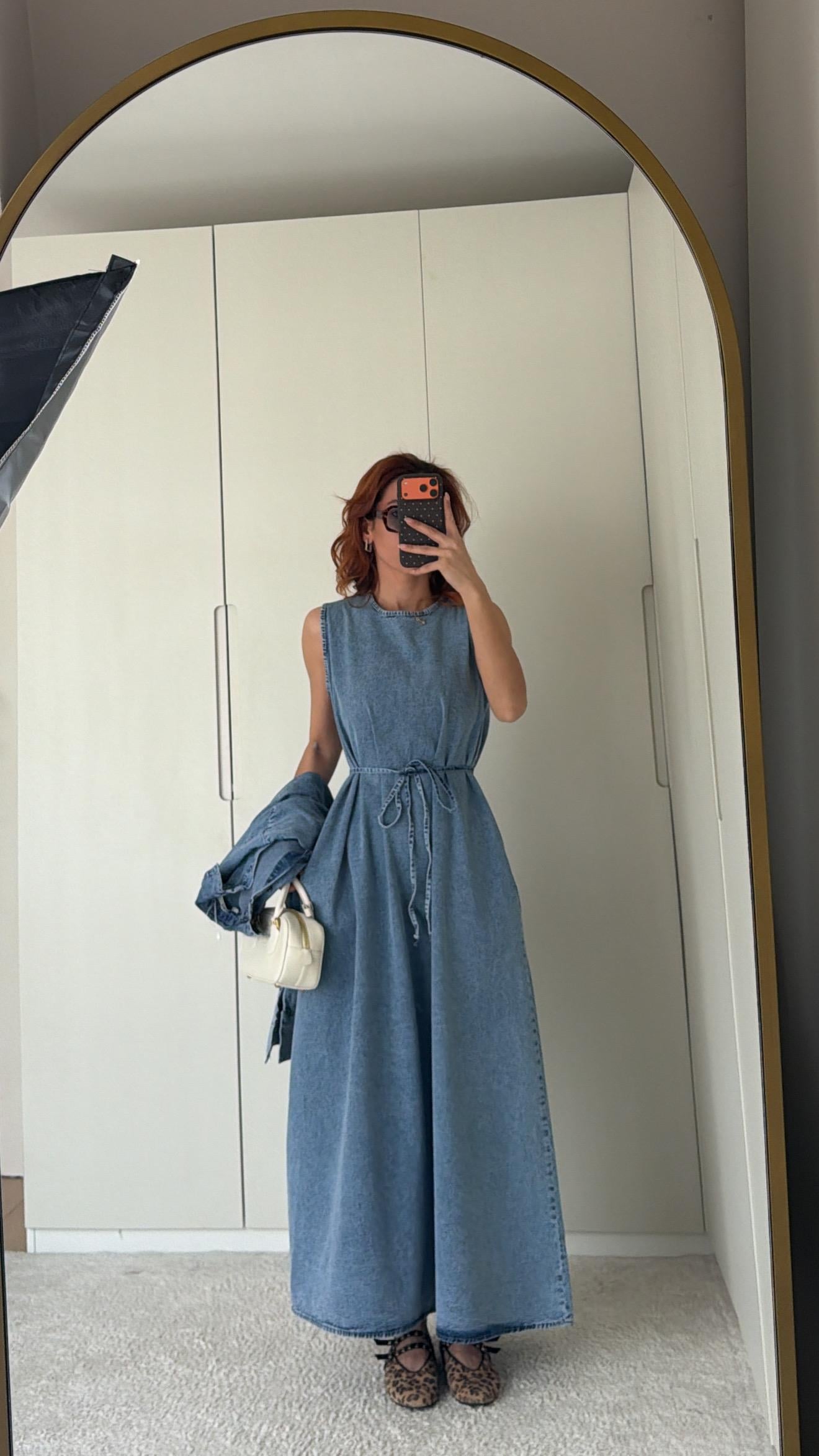Denim Ceket Elbise Takım 