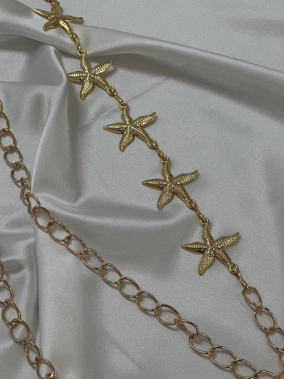 Deniz Yıldızı Desen Gold Kemer