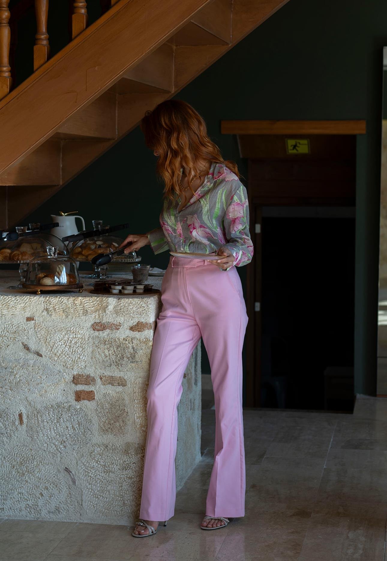 İspanyol Paça Orjinal Marka Pantolon Pembe