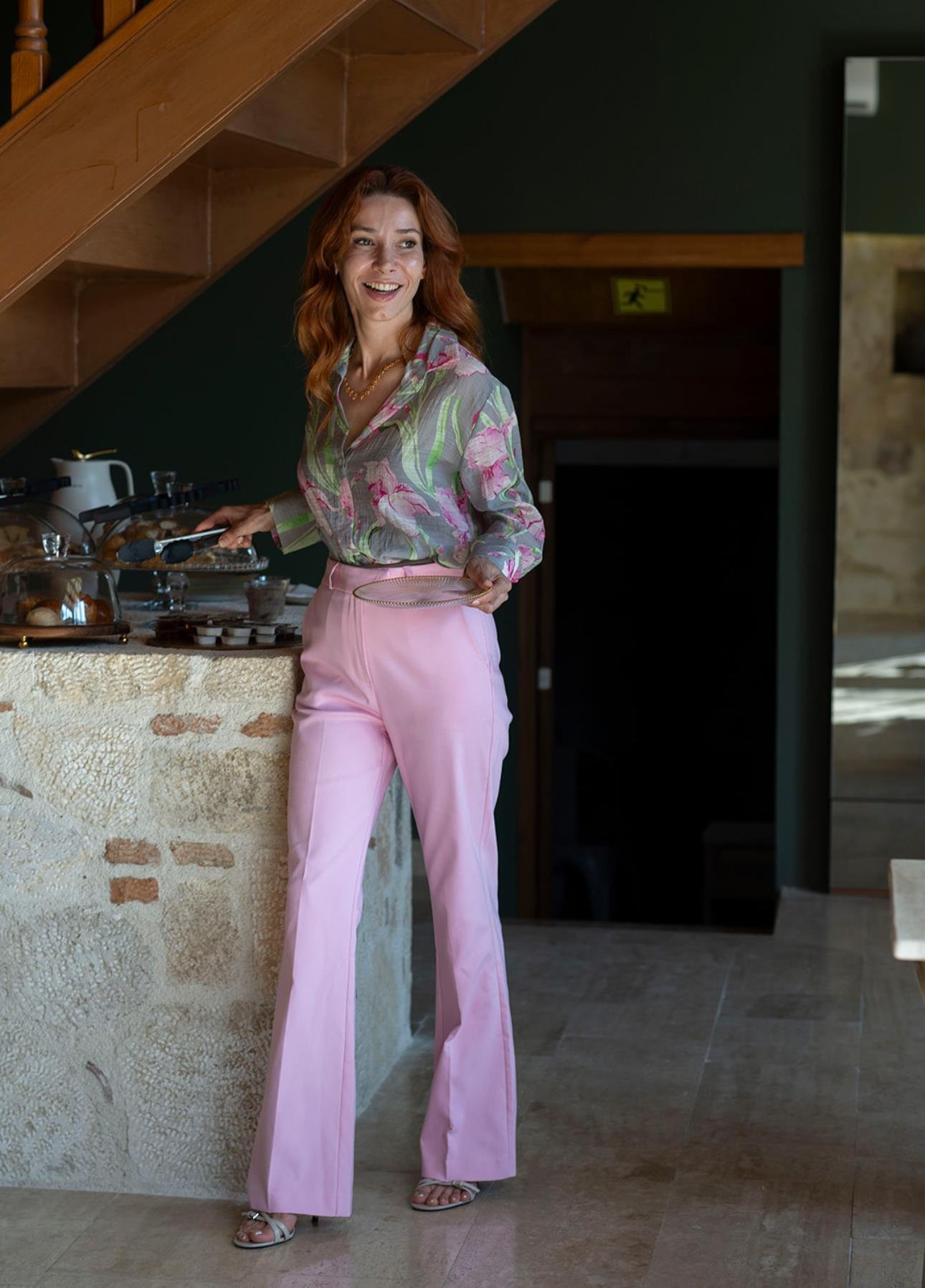 İspanyol Paça Orjinal Marka Pantolon Pembe