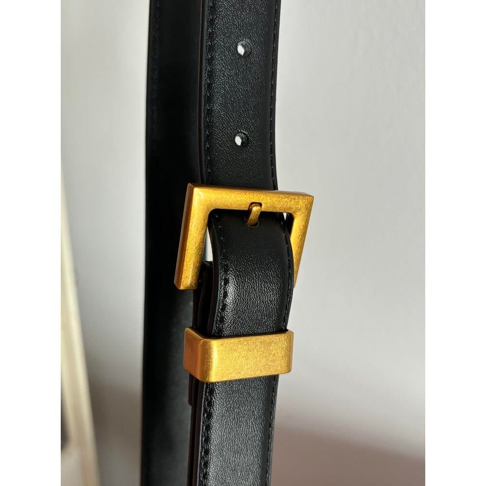 İthal Leather Siyah Kemer