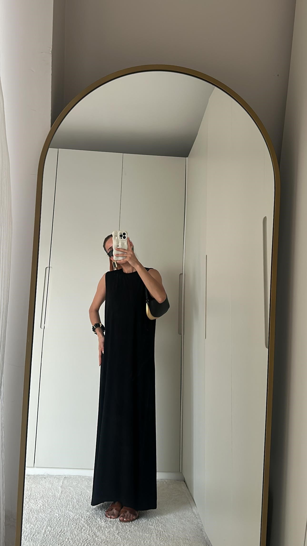 Kolsuz Modal Elbise Siyah