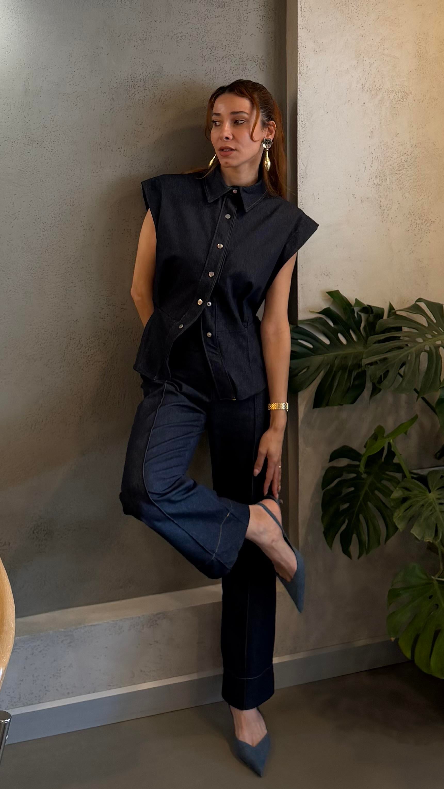 Lacivert Denim Takım 
