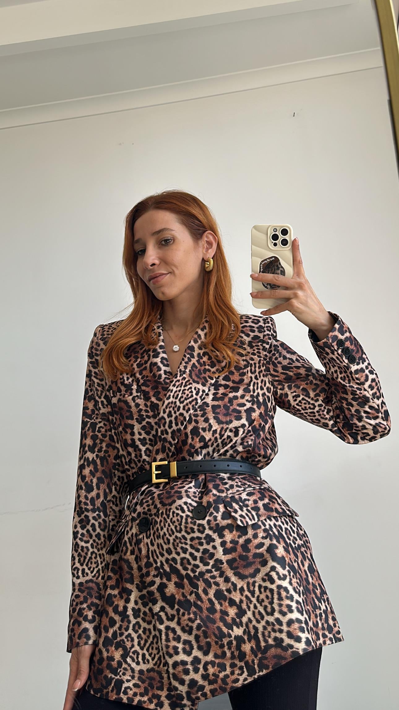 Leopar Desenli  Blazer Ceket 2