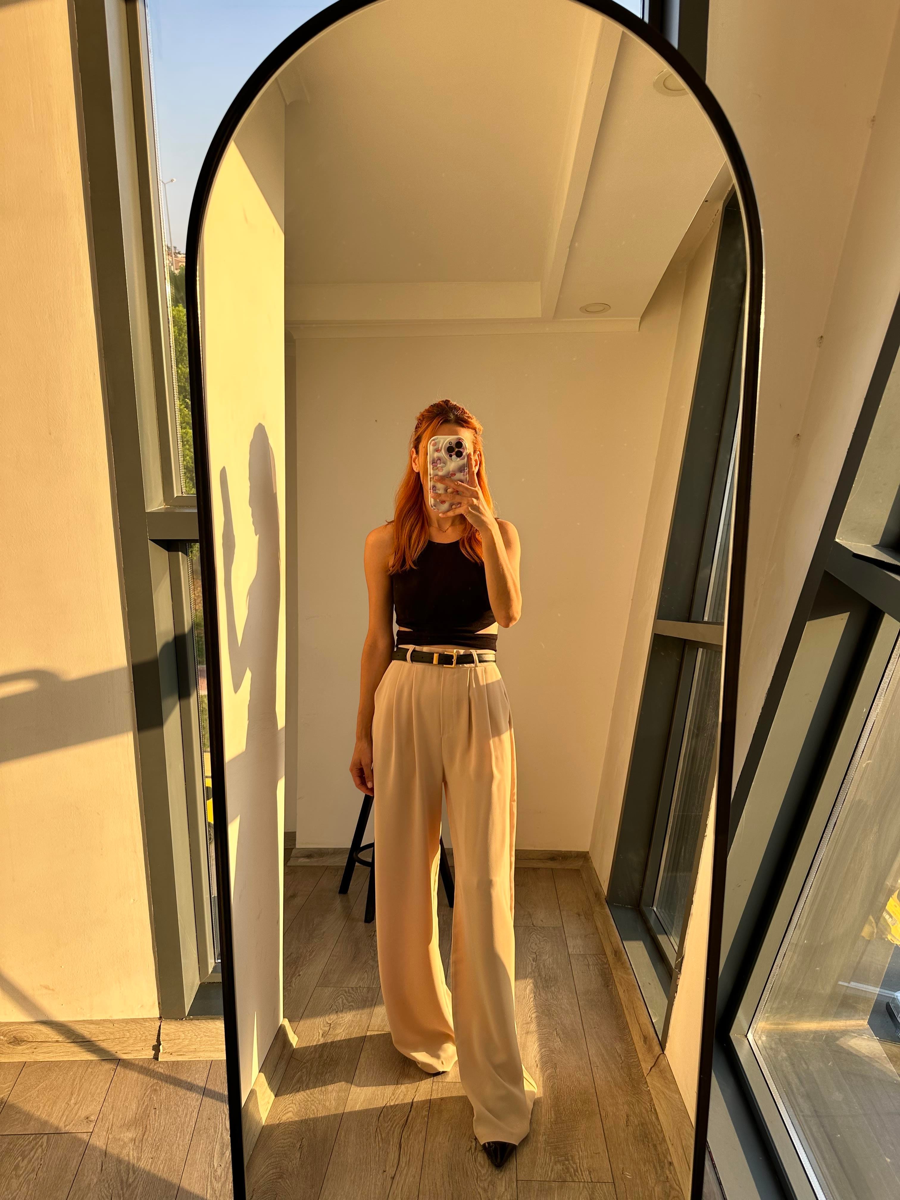 Nude Pile Detay Belden Lastikli Palazzo Pantolon 