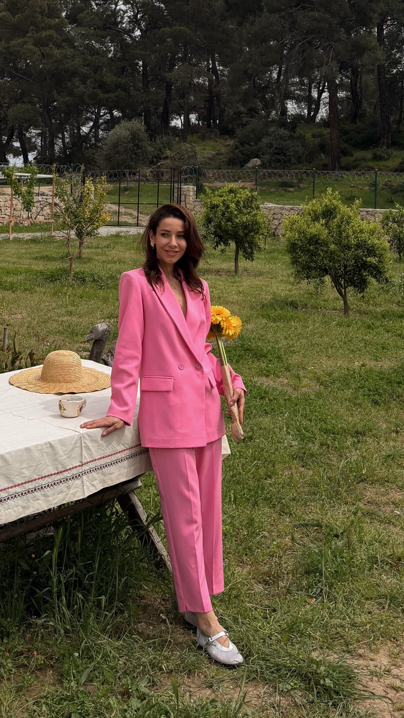 PEMBE  HAVUÇ PANTOLON CEKET TAKIM ELBİSE