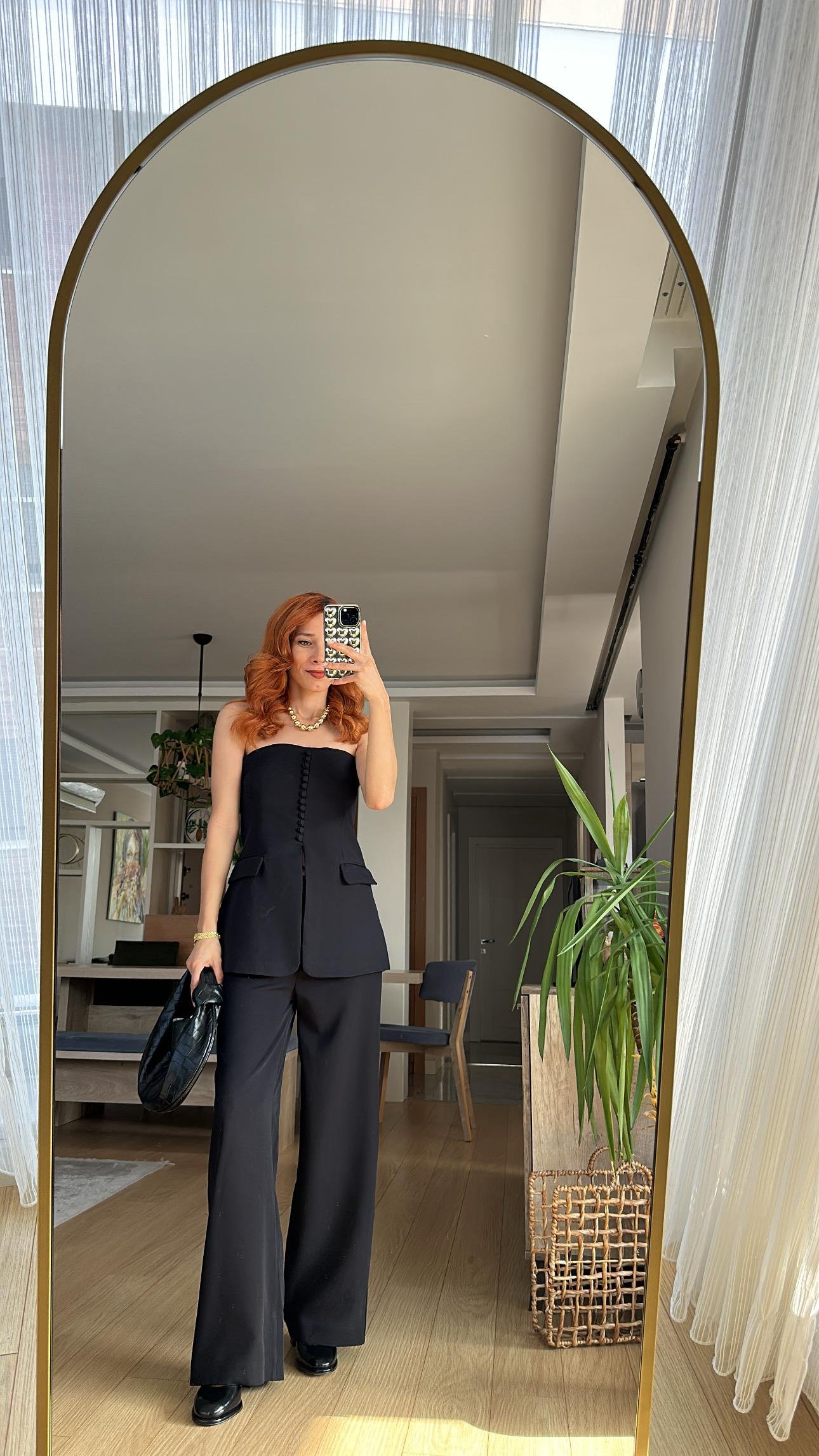 SİYAH STRAPLEZ TAKIM