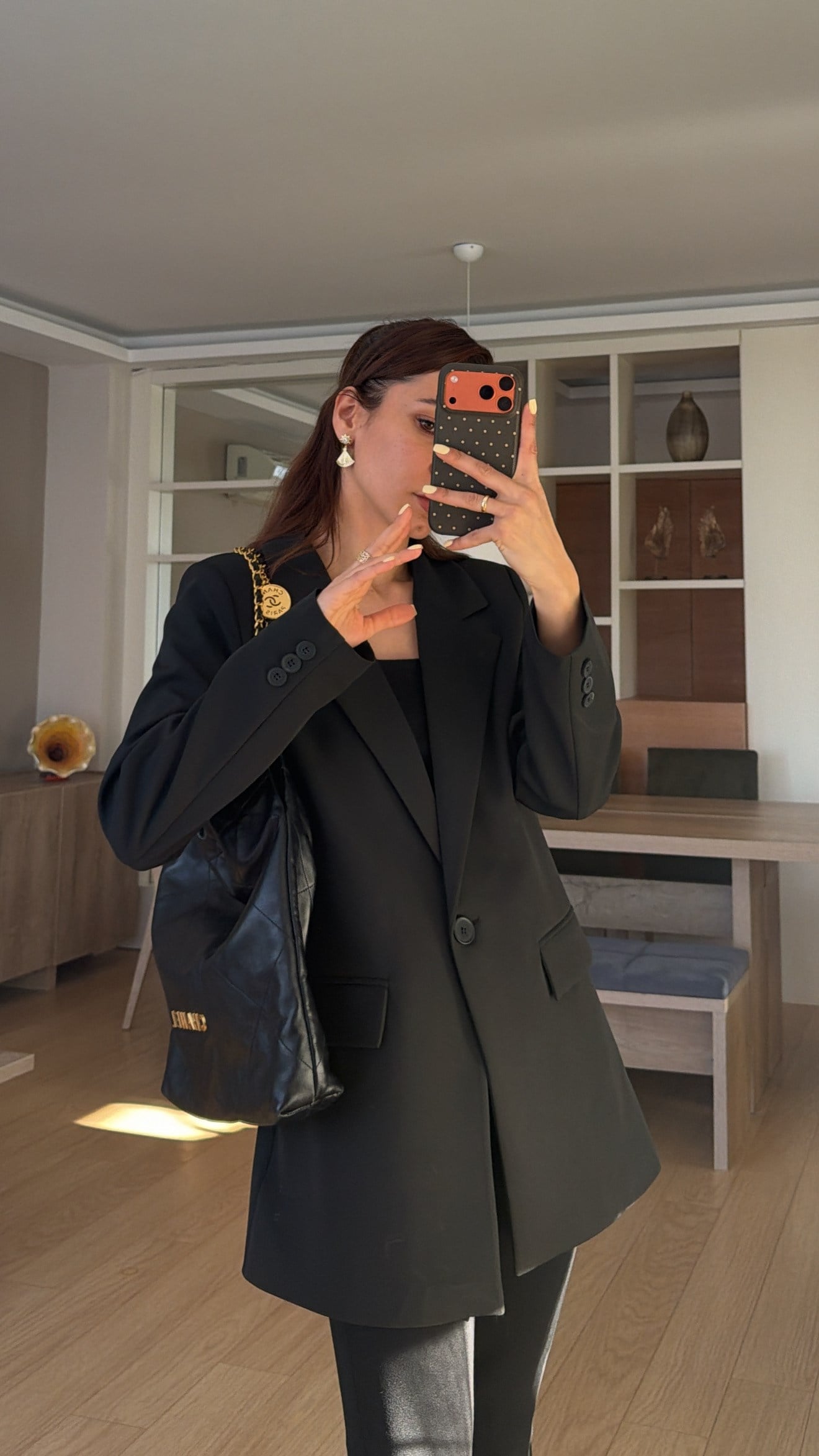 Siyah Tek Düğme Astarlı Blazer