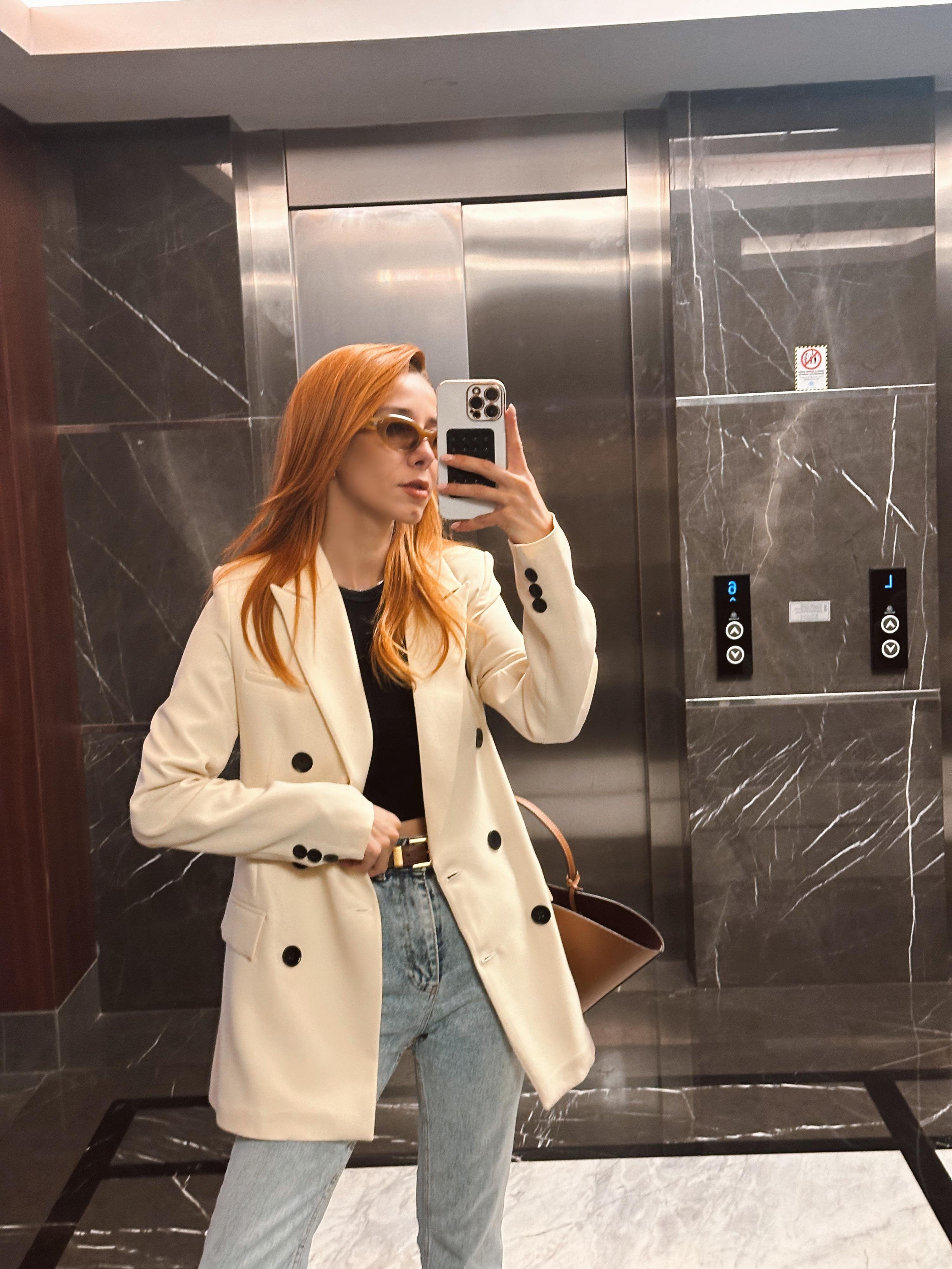 Taş Kruvaze Blazer Ceket 