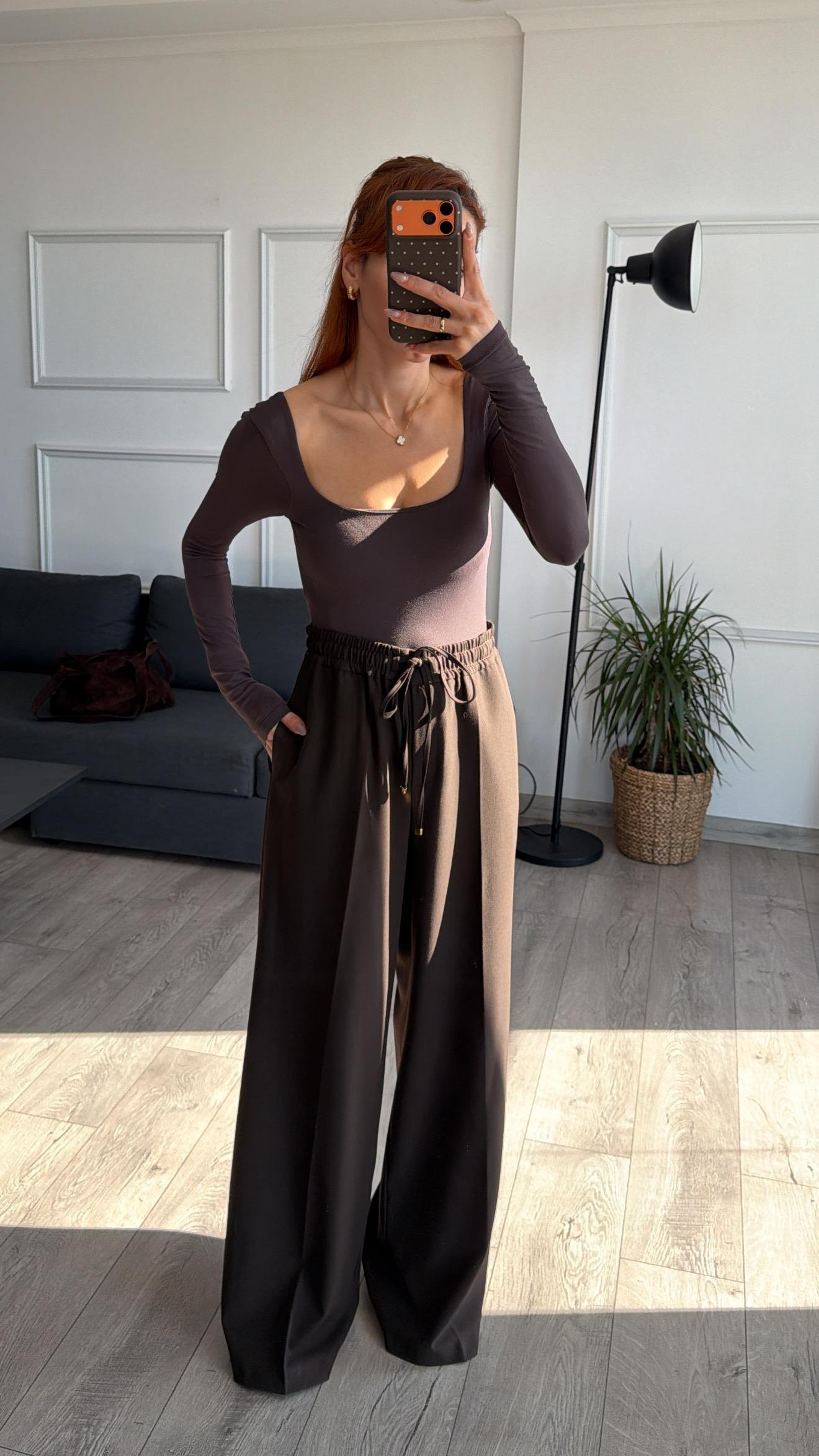 Yeni Kahve Bel Lastik Pantolon 