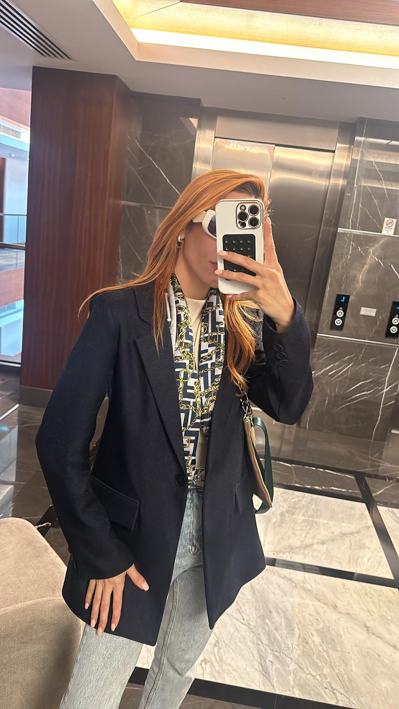 Yün Efekt  Blazer Ceket Lacivert 