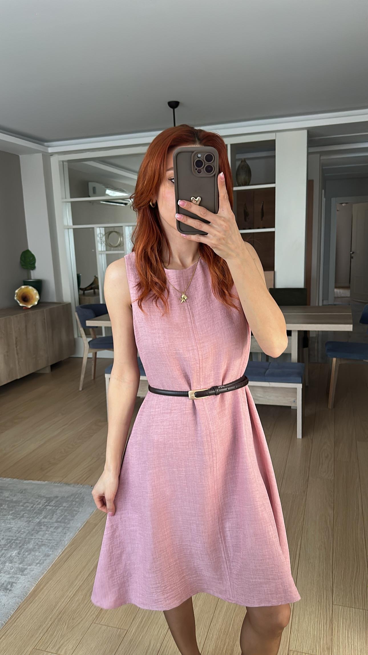 Zra Etiketkli pembe  Çan Elbise 