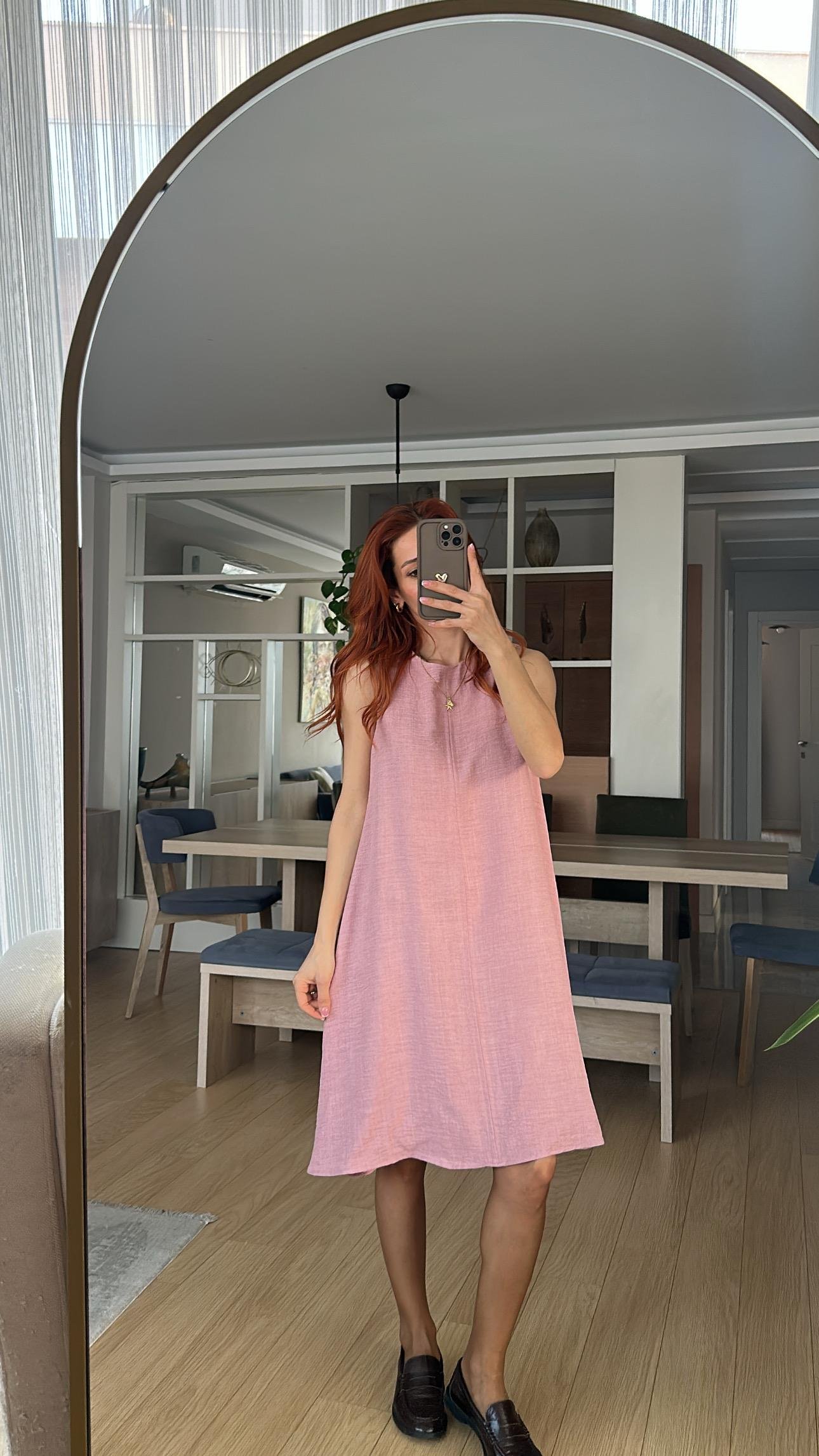 Zra Etiketkli pembe  Çan Elbise 