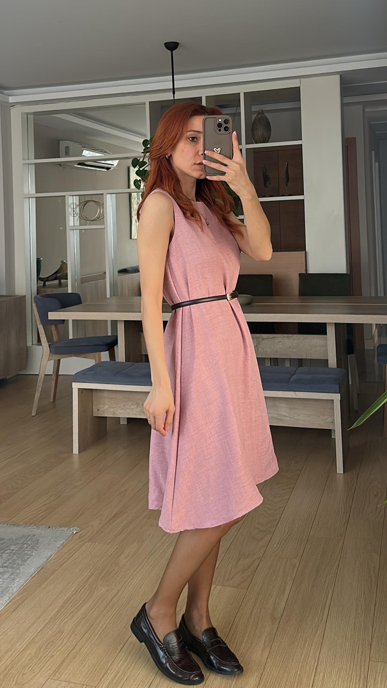 Zra Etiketkli pembe  Çan Elbise 