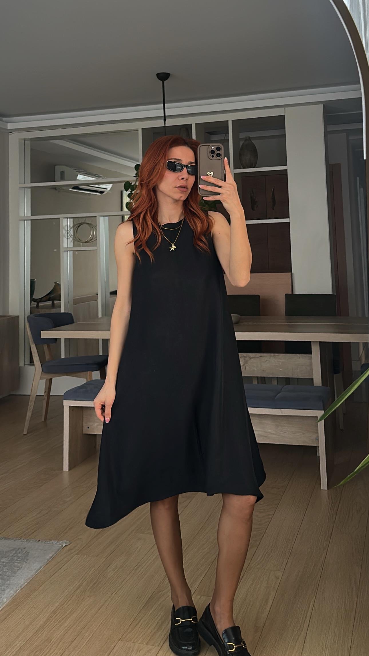 Zra Etiketkli Siyah Çan Elbise 