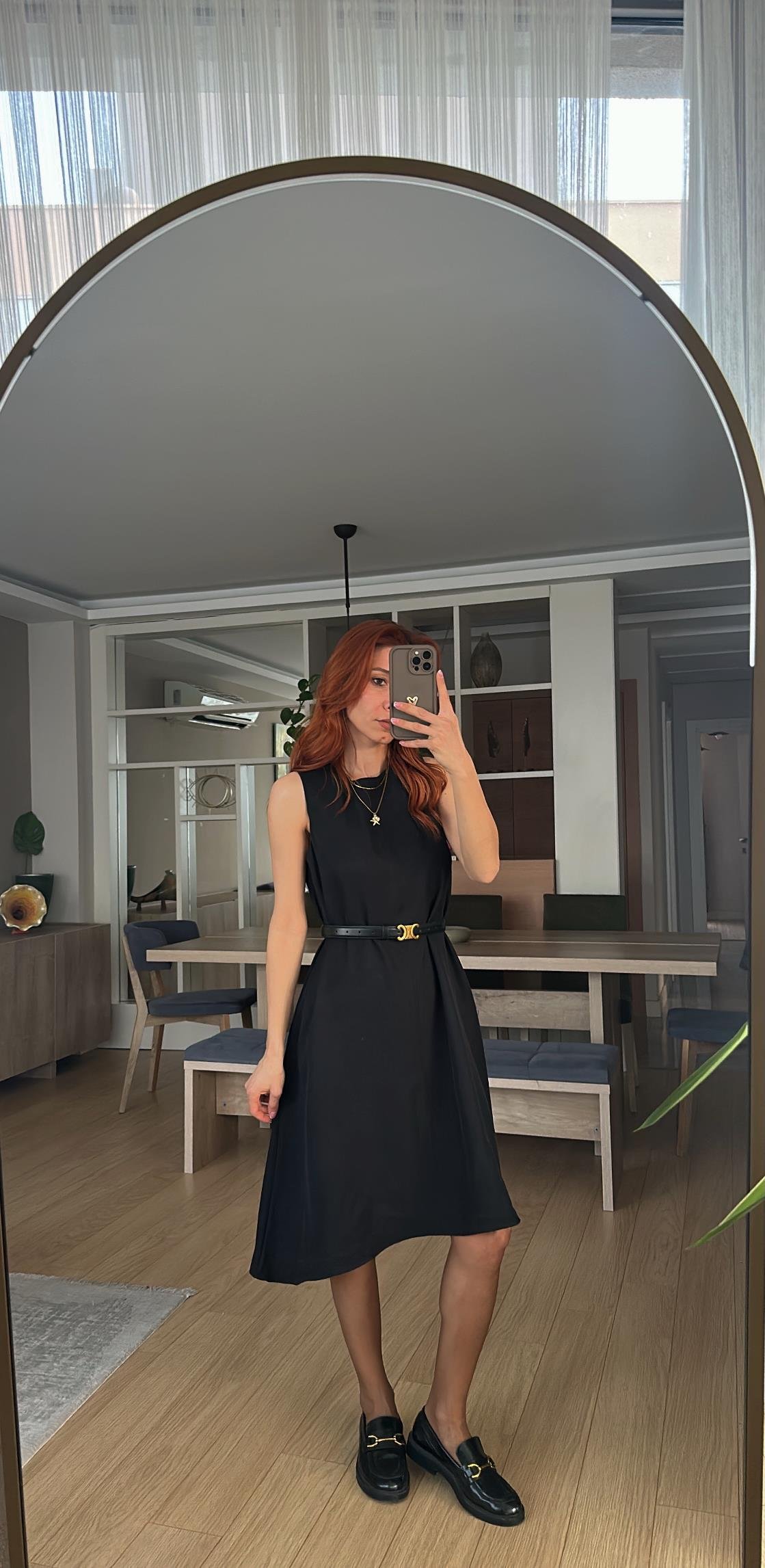 Zra Etiketkli Siyah Çan Elbise 