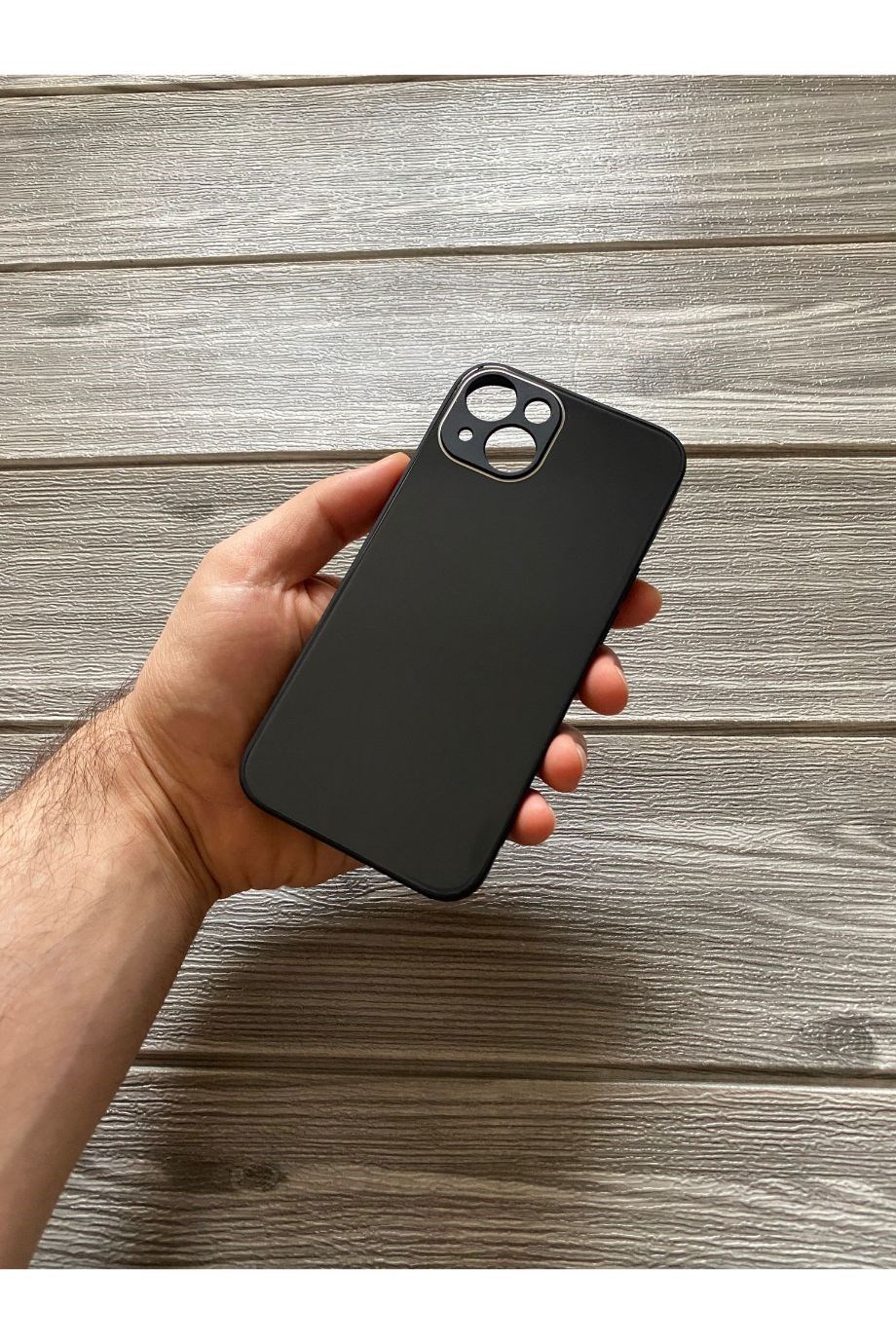 iPhone 13 Siyah Kamera Korumalı Cam Kılıf