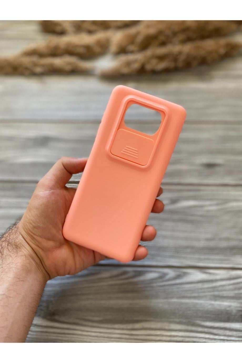 Poco X3 / Poco X3 Nfc / X3 Pro Pembe Kamera Sürgülü Silikon Kılıf