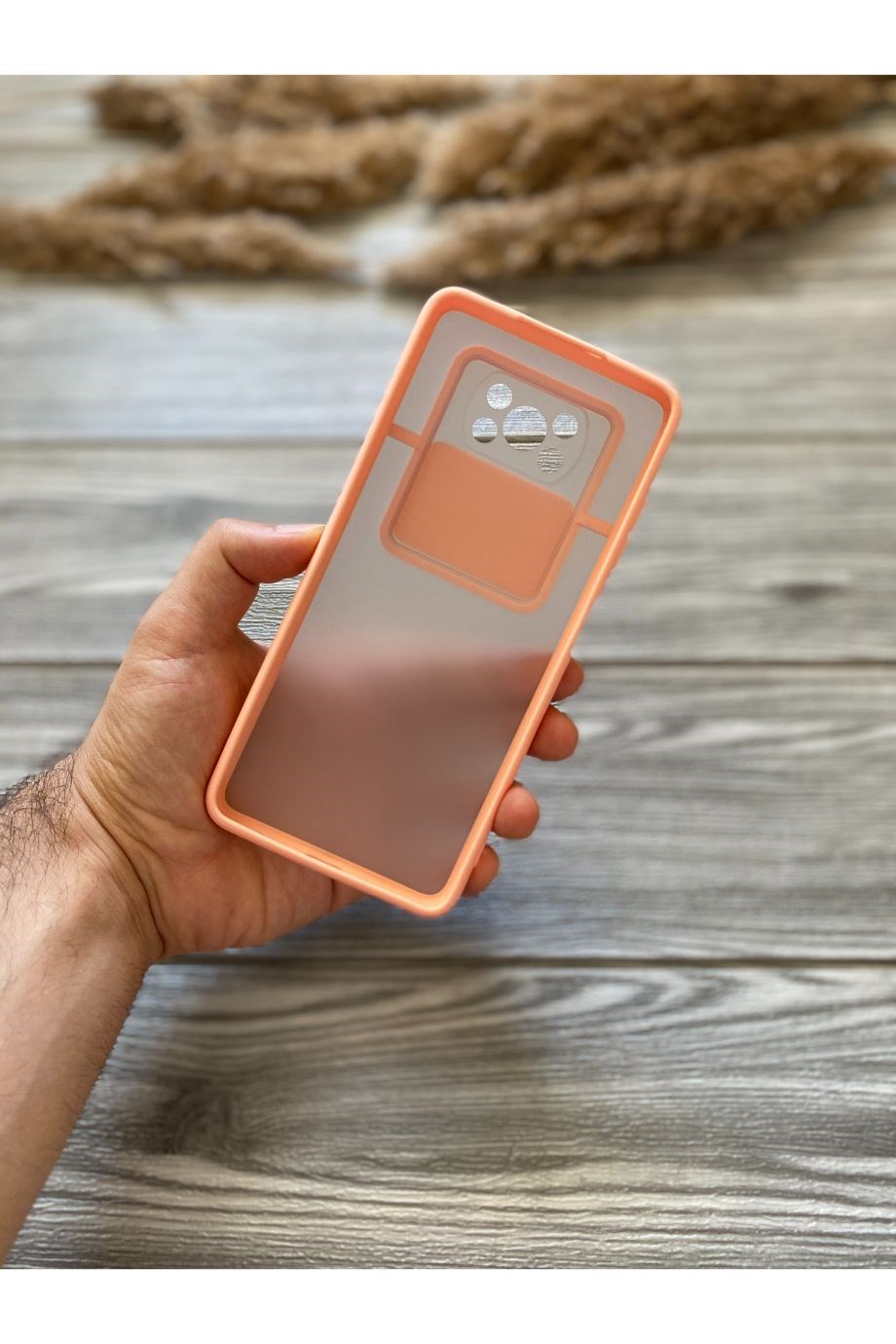 Poco X3 / X3 Nfc / X3 Pro Pembe Kamera Sürgülü Kılıf