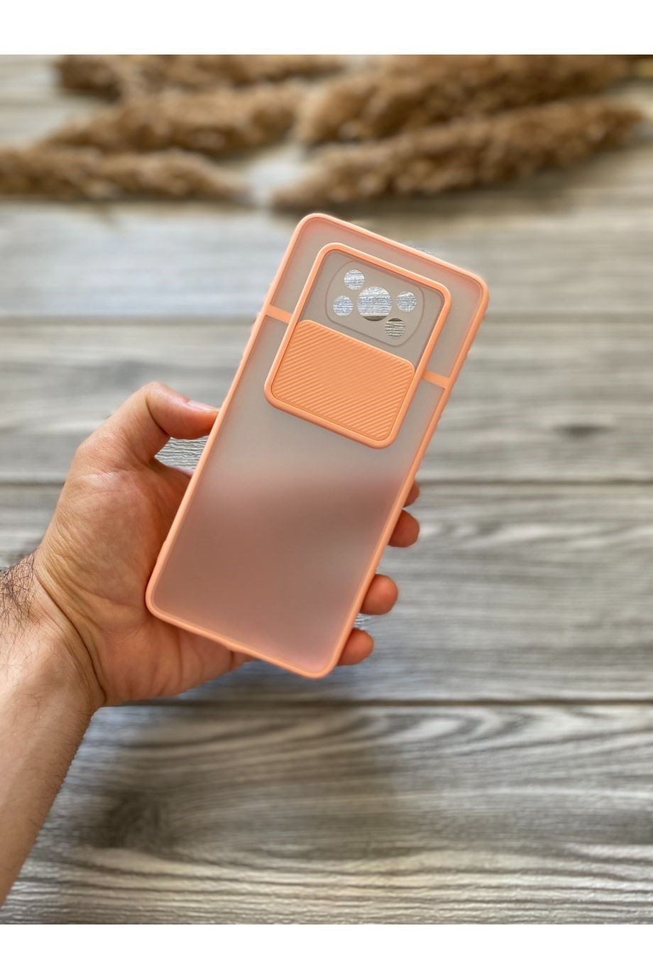 Poco X3 / X3 Nfc / X3 Pro Pembe Kamera Sürgülü Kılıf