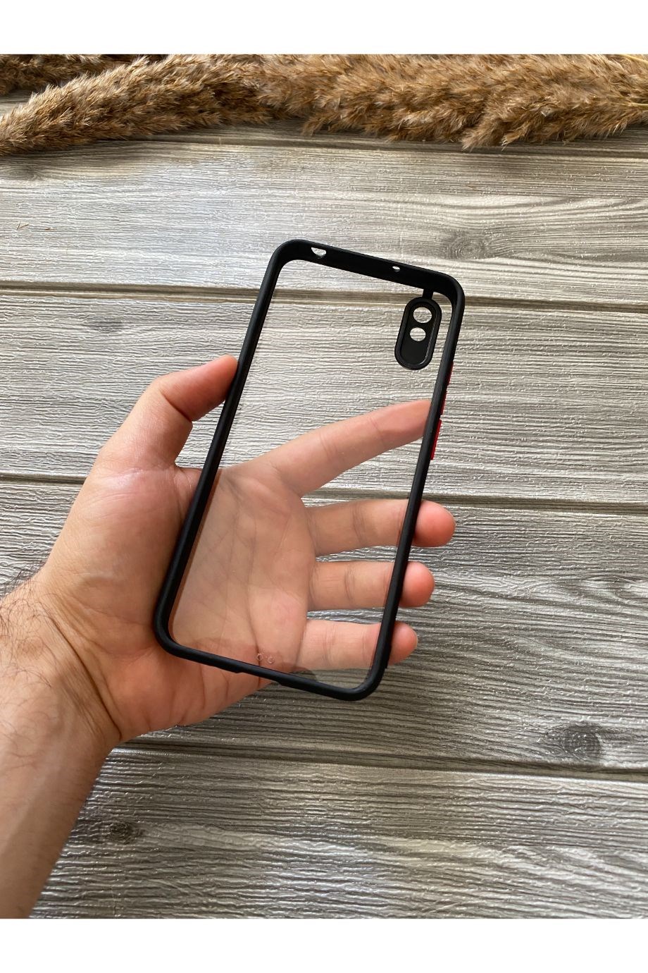 Redmi 9a Siyah Şeffaf Mika Kılıf