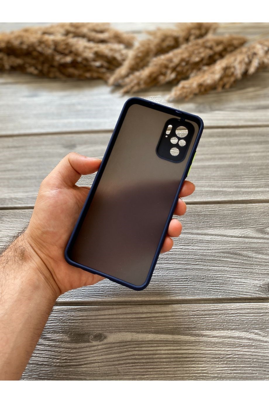 Redmi Note 10 Lacivert Kamera Korumalı Buzlu Mika Kılıf