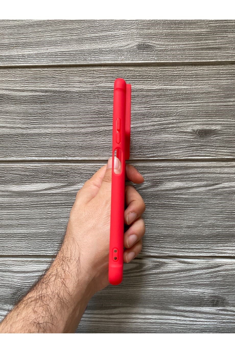 Redmi Note 10 Pro Kırmızı Kamera Sürgülü Şeffaf Kılıf