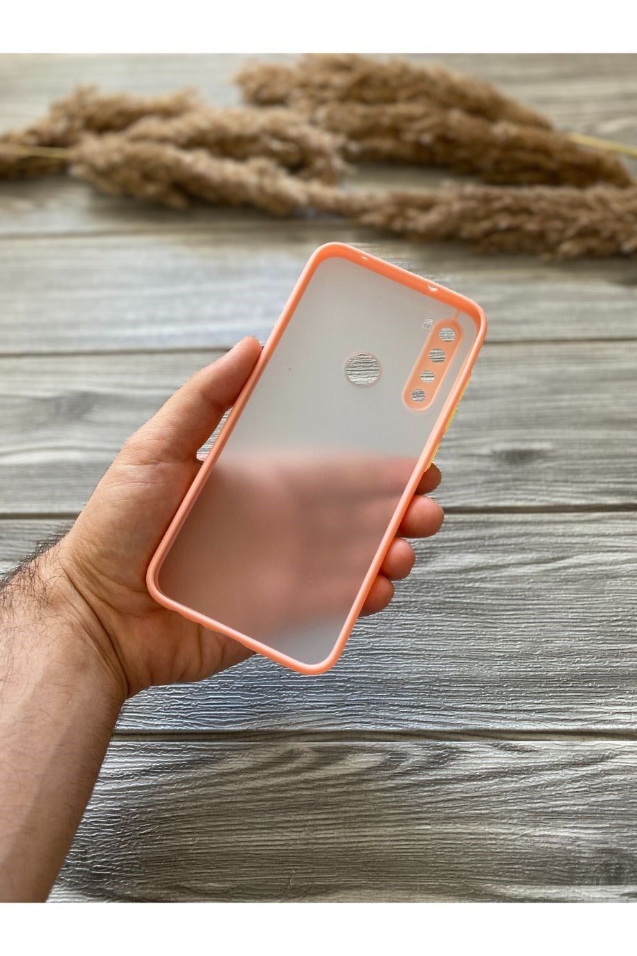 Redmi Note 8 Pembe Kamera Korumalı Buzlu Mika Kılıf
