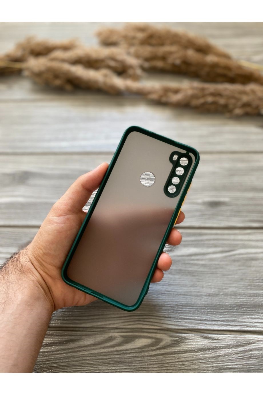 Redmi Note 8 Petrol Yeşili Kamera Korumalı Buzlu Mika Kılıf