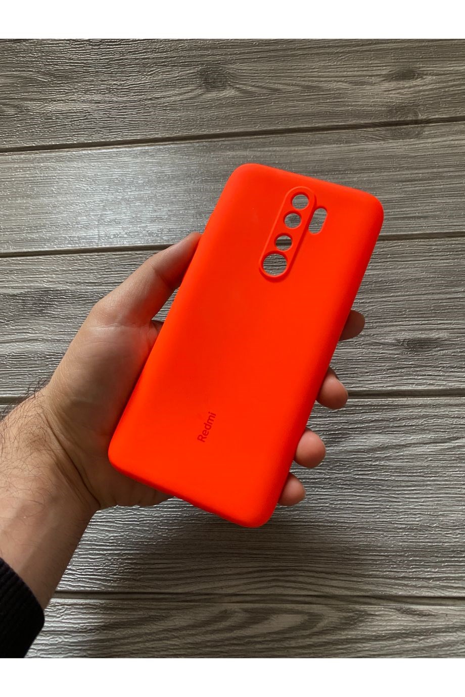 Redmi Note 8 Pro Kamera Korumalı Logolu Lansman Kılıf Turuncu
