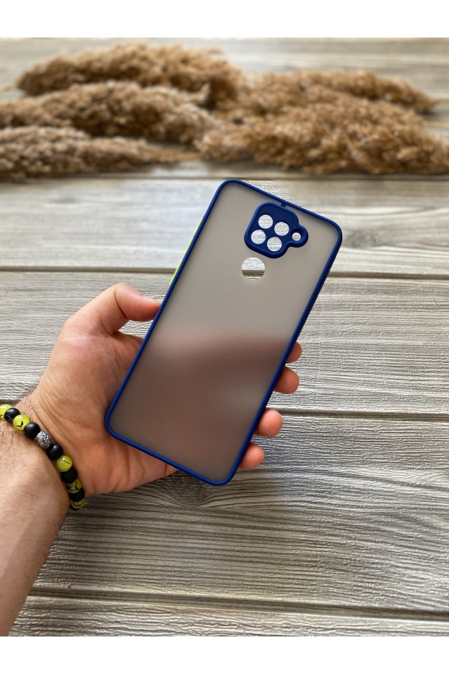 Redmi Note 9 Lacivert Kamera Korumalı Buzlu Mika Kılıf