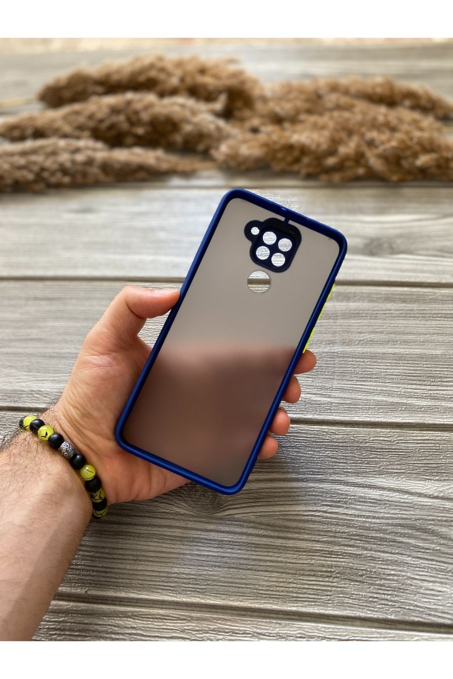 Redmi Note 9 Lacivert Kamera Korumalı Buzlu Mika Kılıf