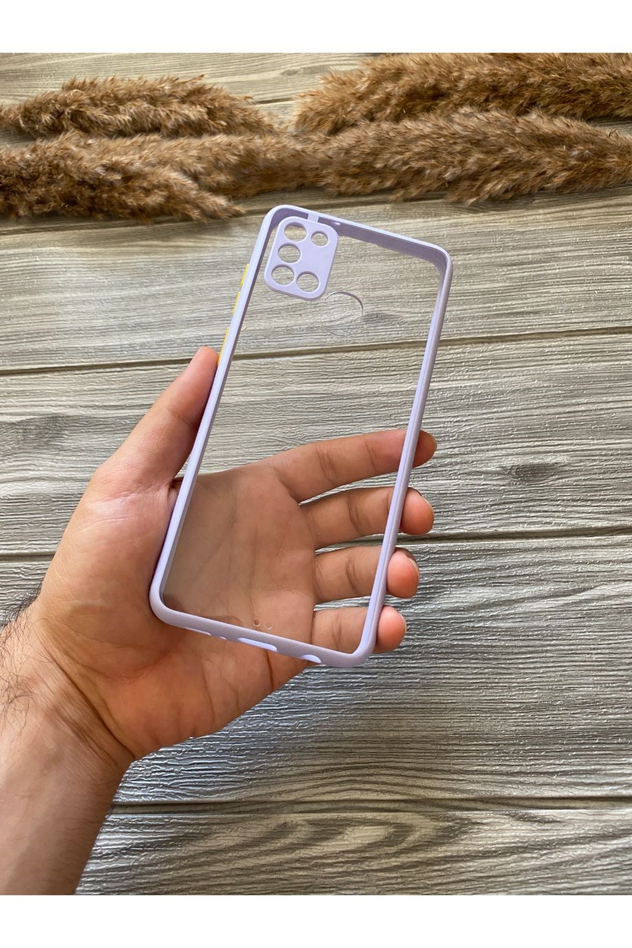 Samsung A21S Lila Şeffaf Mika Kılıf