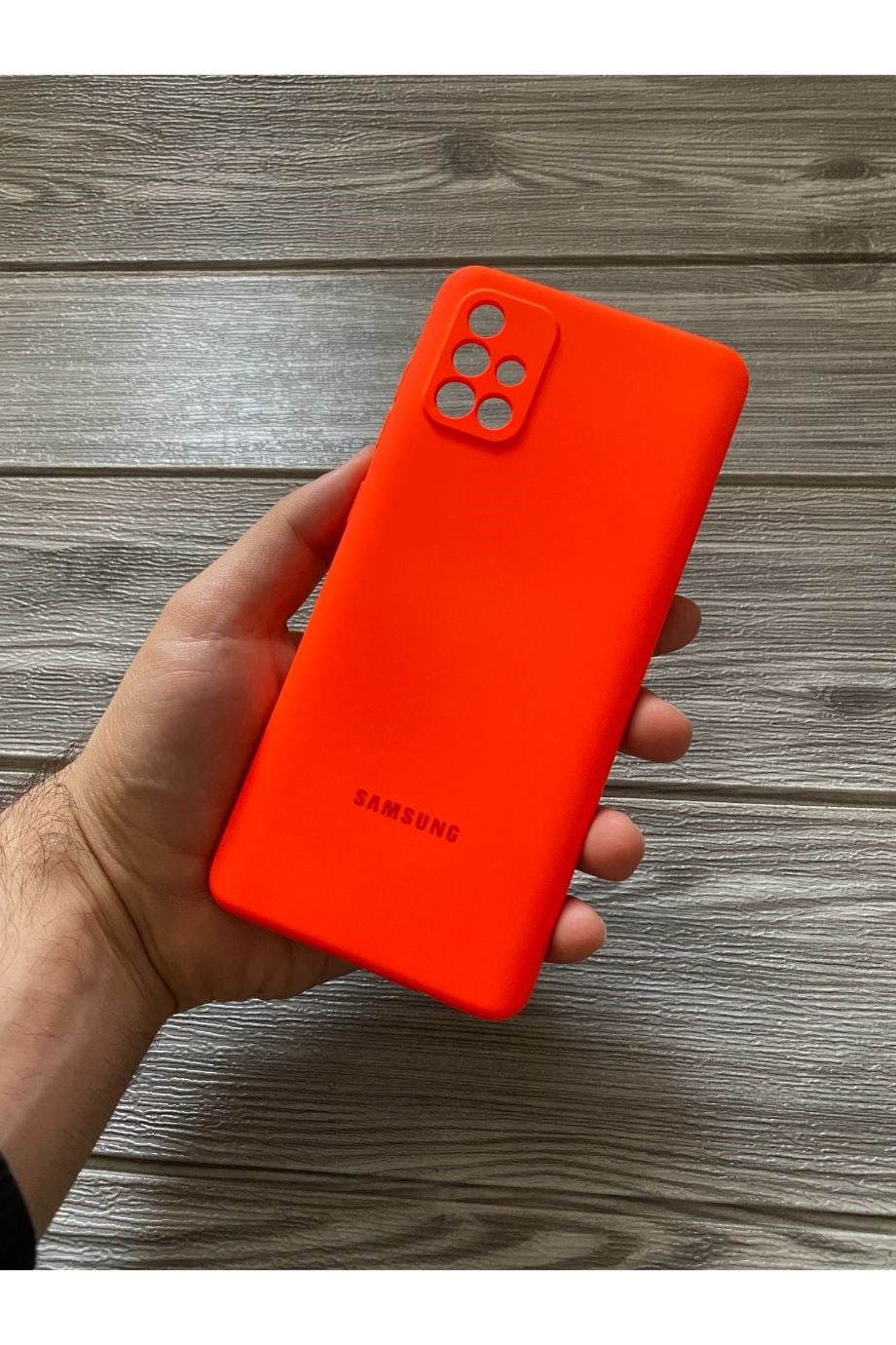Samsung A71 Kamera Korumalı Logo Lansman Turuncu