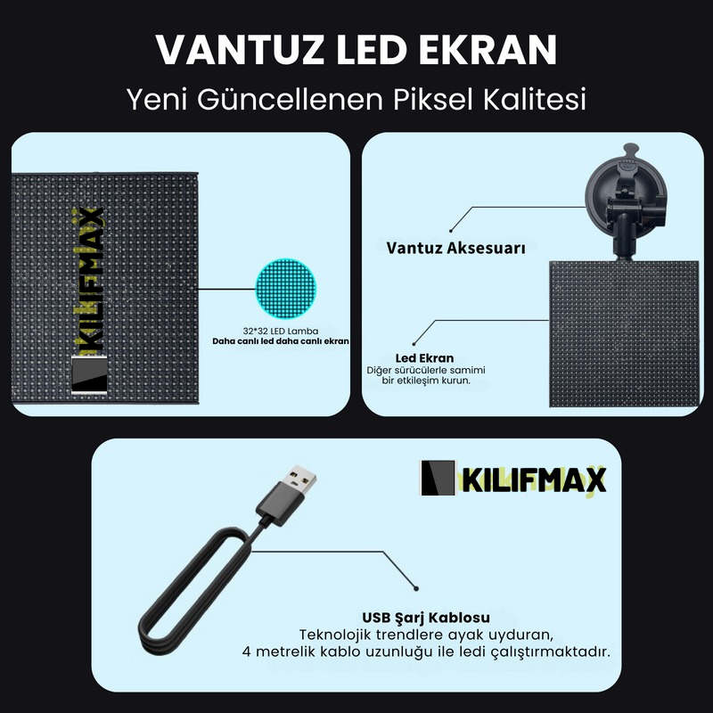 Vantuz Led Ekran (13x12cm)