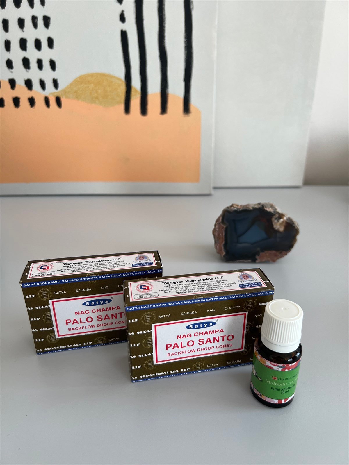 2 Adet Satya Palo Santo Konik Tütsü + Yasemin Aromalı Buhurdanlık Yağı Seti - Mia
