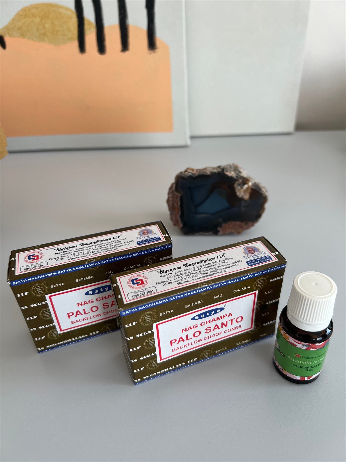 2 Adet Satya Palo Santo Konik Tütsü + Yasemin Aromalı Buhurdanlık Yağı Seti - Mia