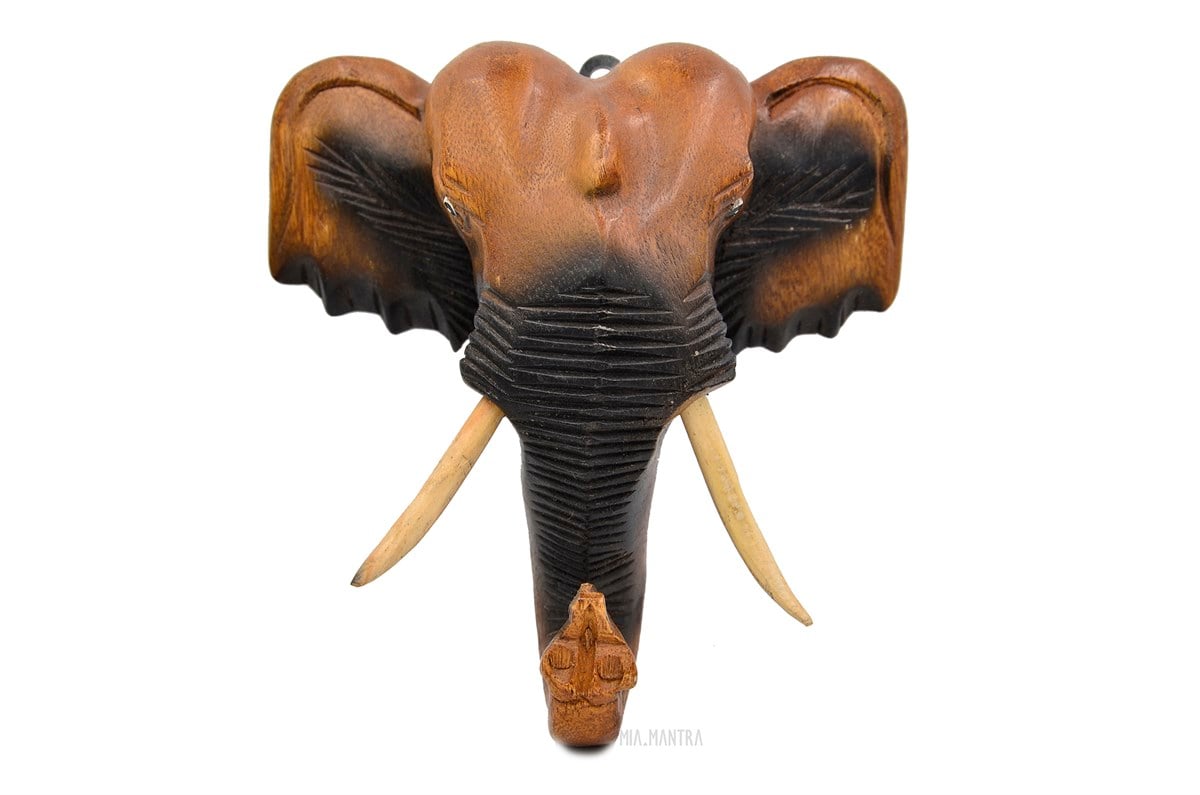 Afrika Fili Ahşap Duvar Dekoru - (Büyük Boy 24 cm)