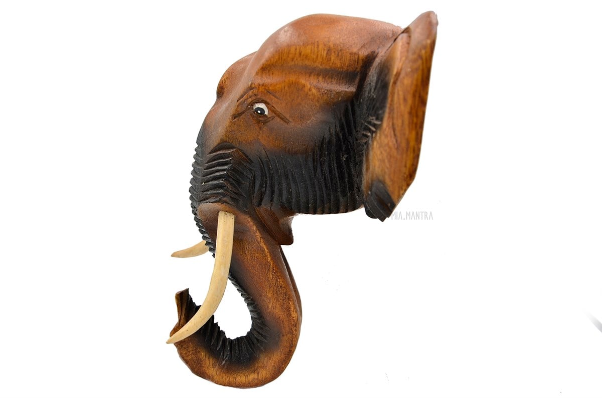 Afrika Fili Ahşap Duvar Dekoru - (Büyük Boy 24 cm)