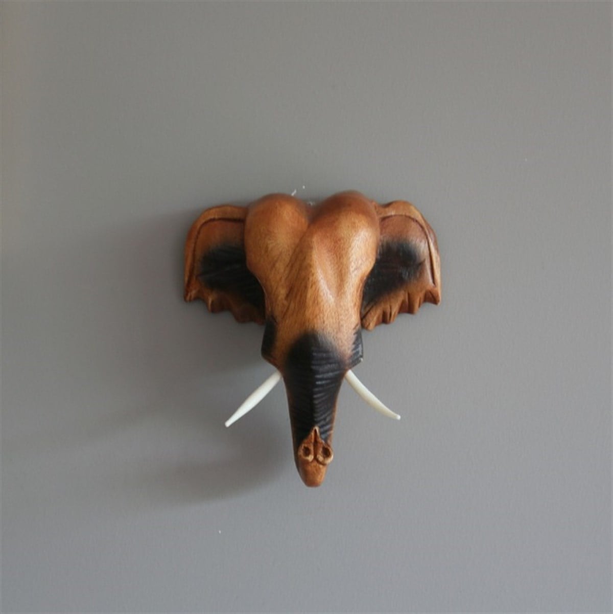 Afrika Fili Ahşap Duvar Dekoru (17 cm) / Mask
