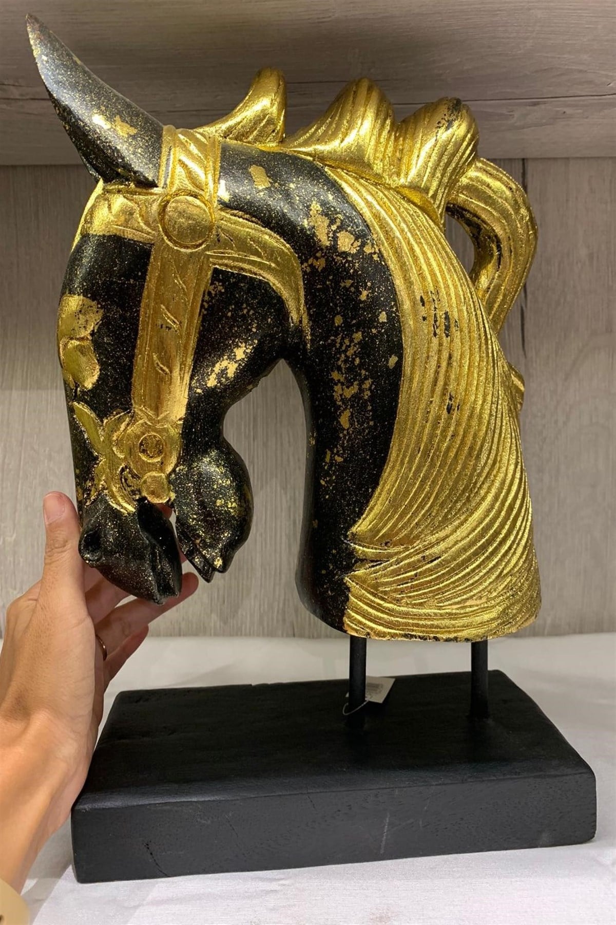 Ahşap At Kafası 30 cm (Beyaz) - Miamantra