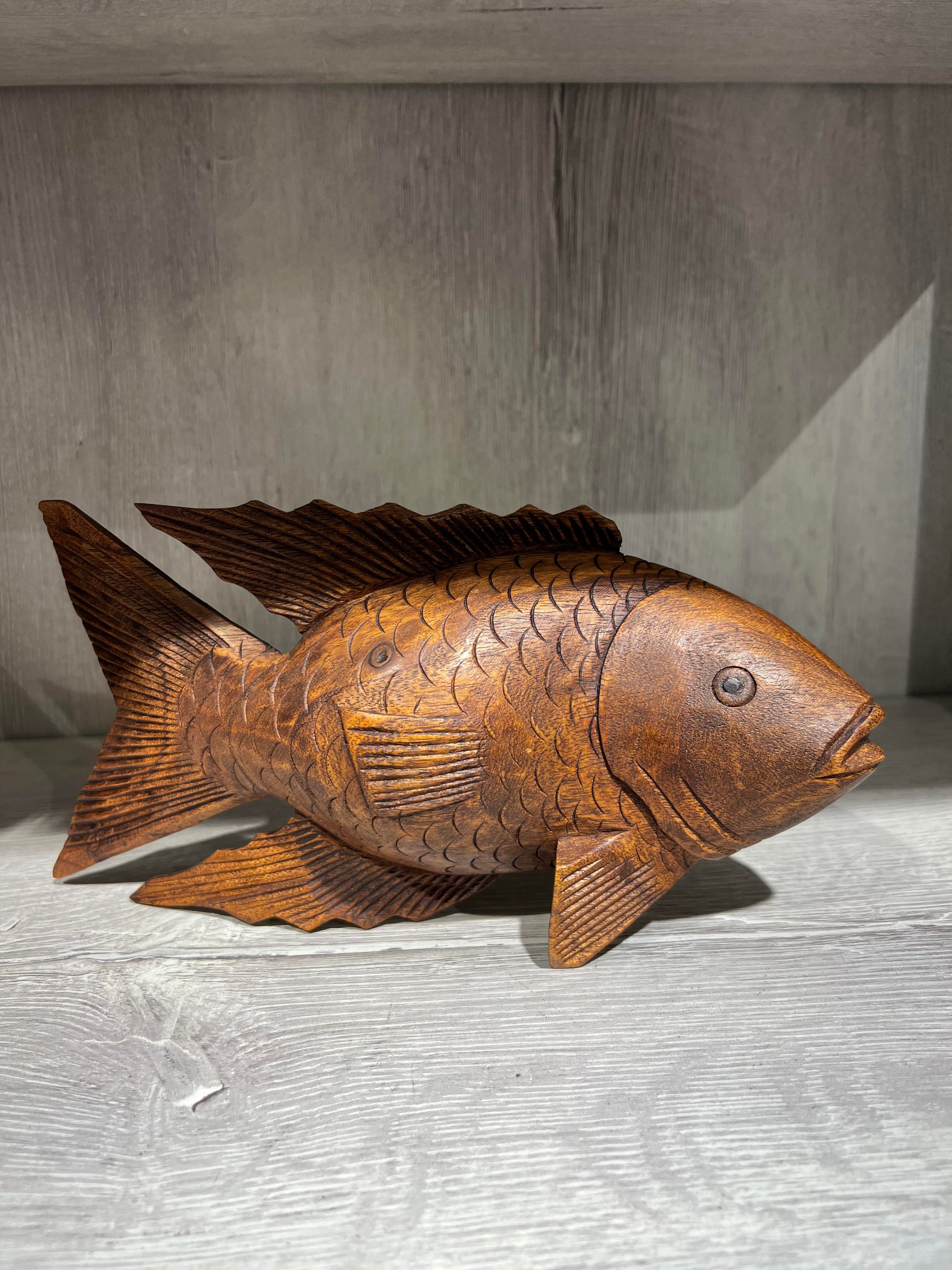 Ahşap Balık Biblo 25 Cm - Miamantra