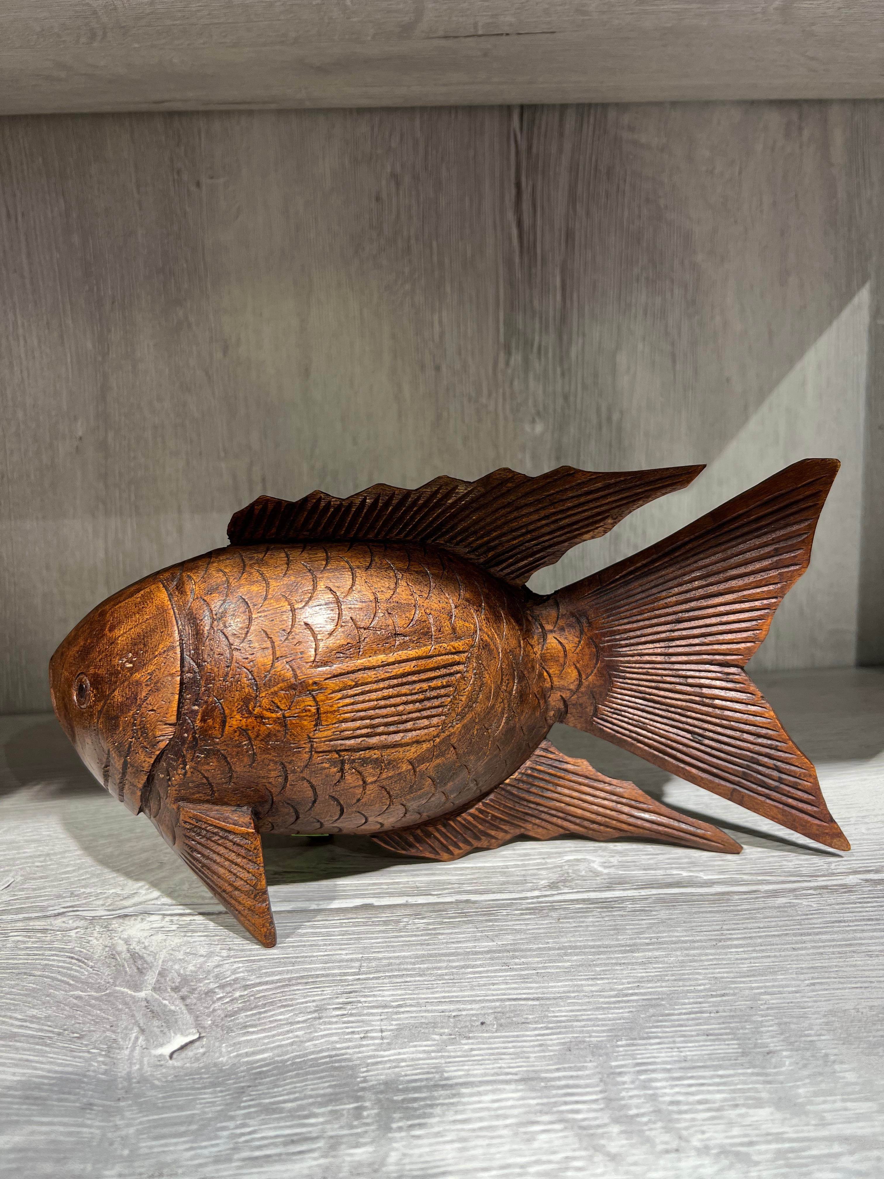 Ahşap Balık Biblo 25 Cm - Miamantra