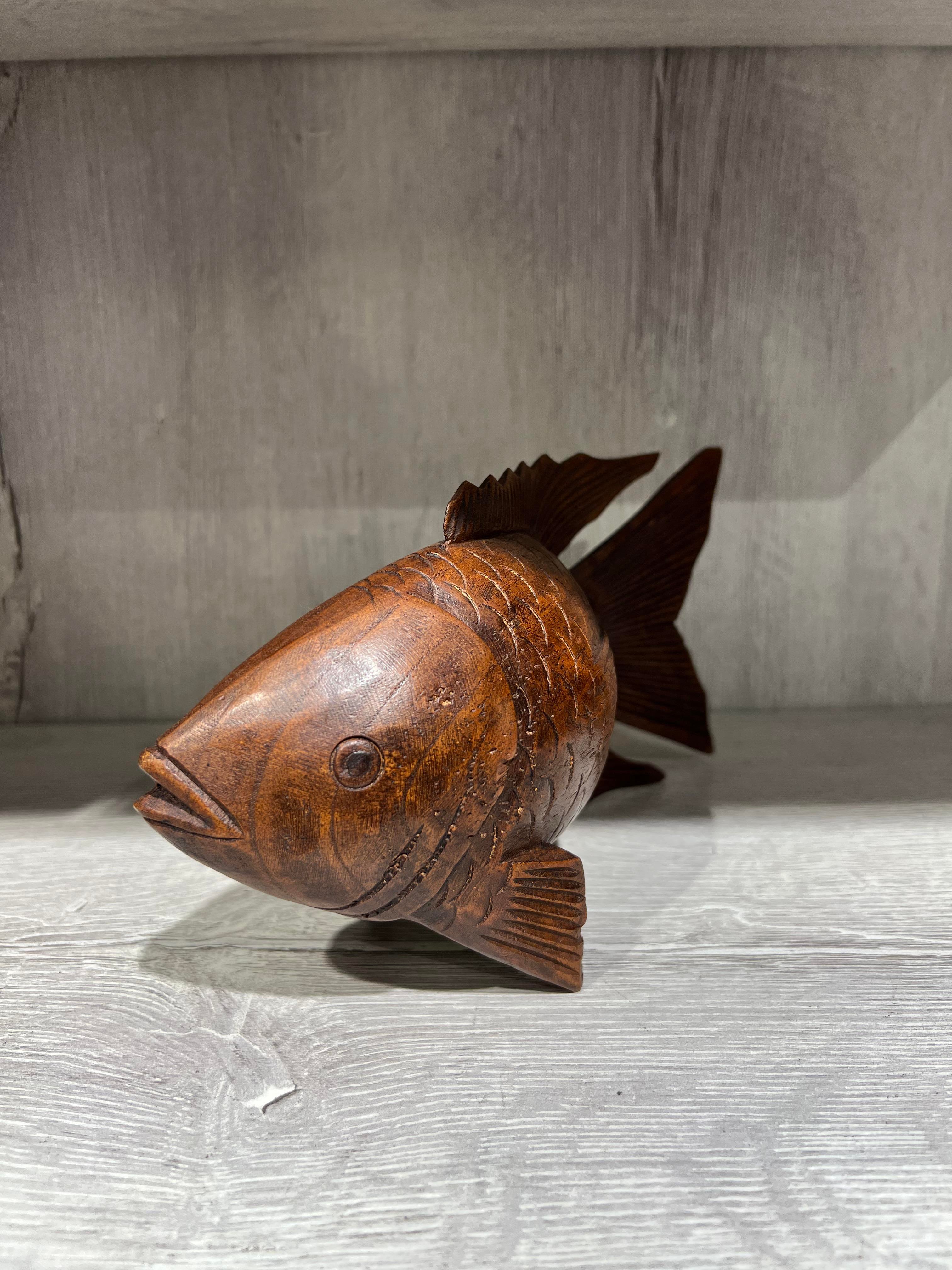 Ahşap Balık Biblo 25 Cm - Miamantra
