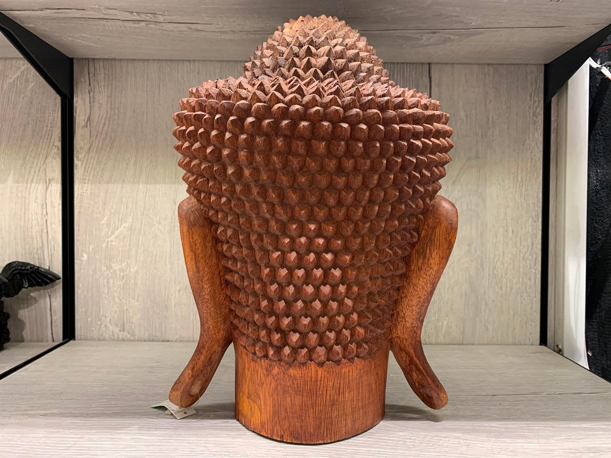 Ahşap Buda Kafası - 33 cm
